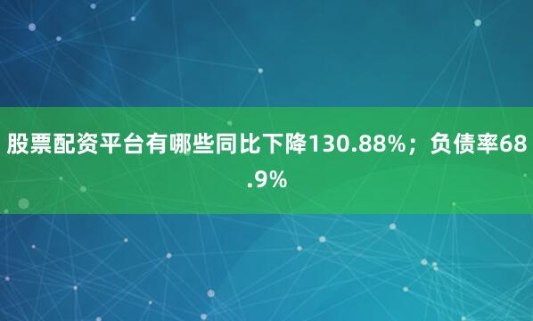 股票配资平台有哪些同比下降130.88%；负债率68.9%